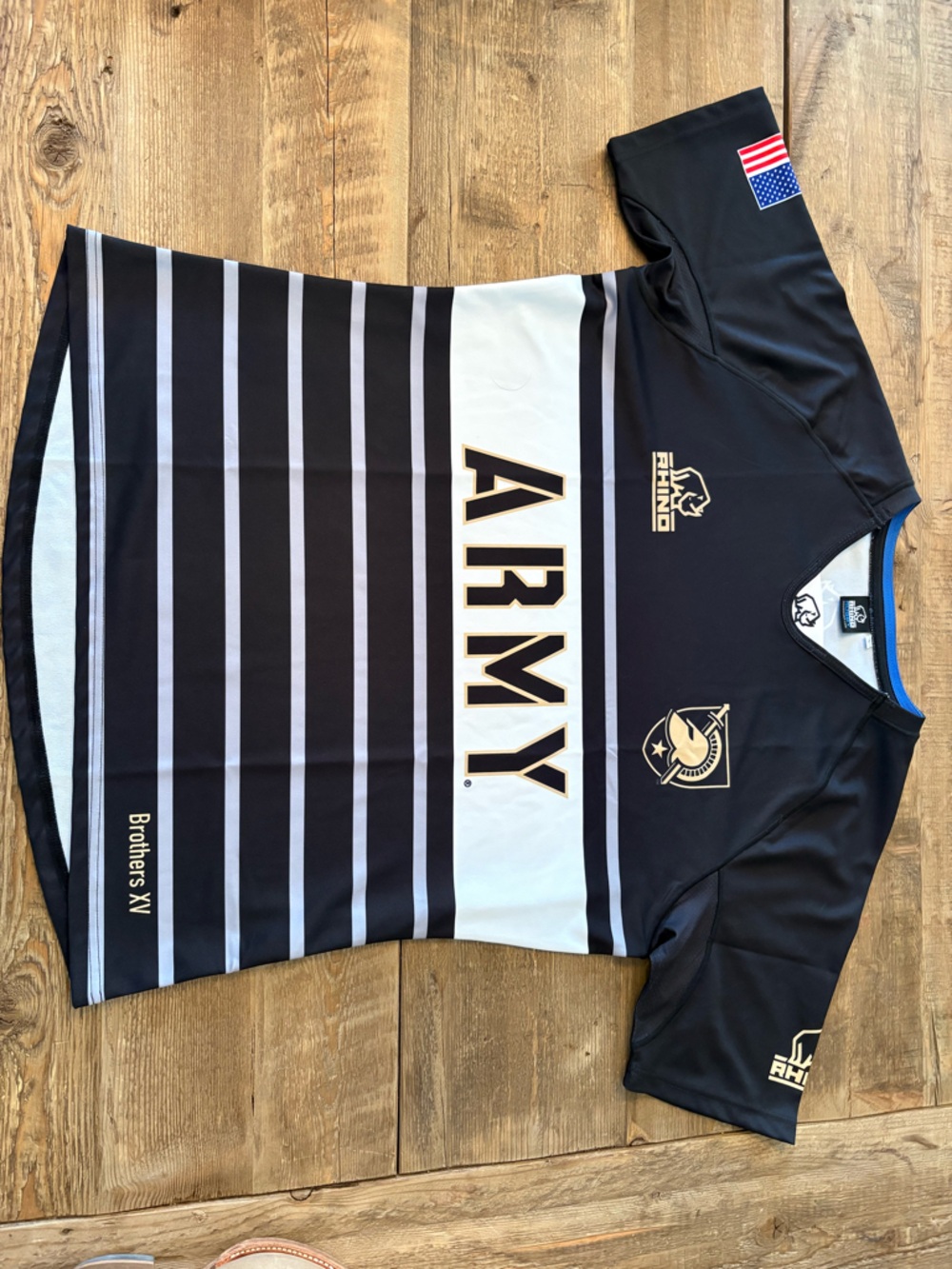 Army Striped Hockey Jersey - Black & White